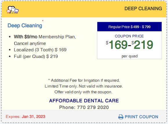 Affordable Dental Access, Deep Cleaning, Lilburn, GA 30047