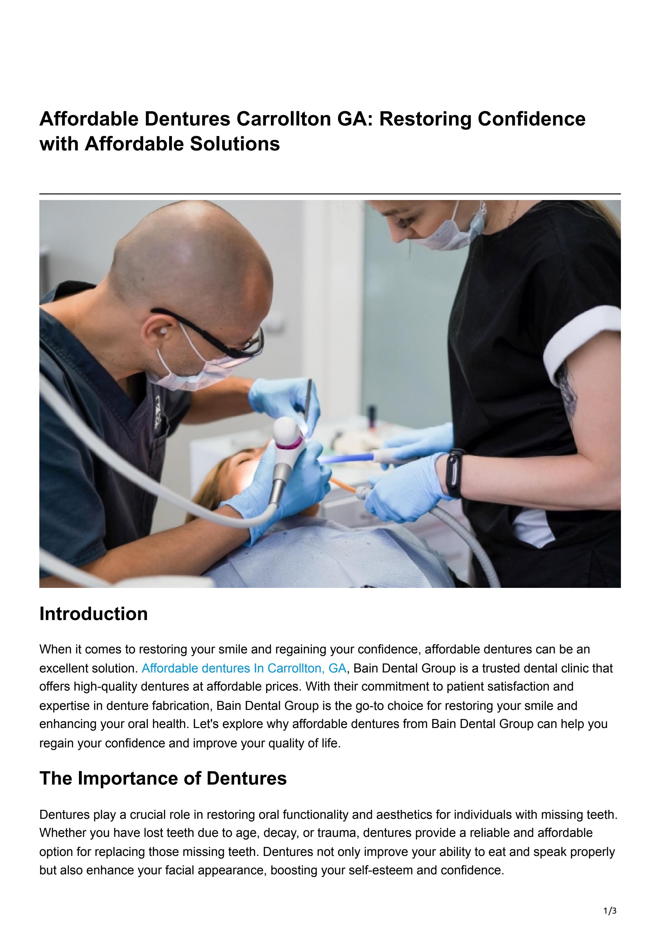 Affordable Dentures: Restoring Function and Aesthetics