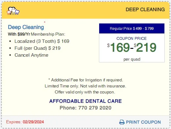 Affordable Dental Access, Deep Cleaning, Lilburn, GA 30047