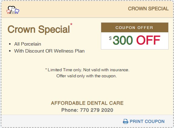 Affordable Dental Access, Crown Special Coupon Price, Lilburn, GA 30047